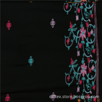 Colorful Chain PD Embroidered Knit Rayon Fabric